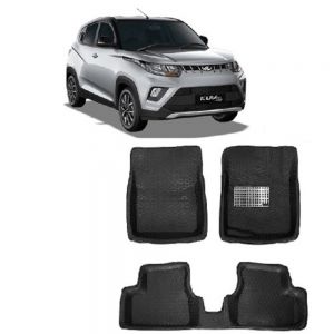 4.5D Car Floor Foot Tray Mats for KUV100  - Black